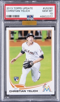 2013 Topps Update #US290 Christian Yelich Rookie Card - PSA GEM MT 10 - MBA Gold Diamond Certified 